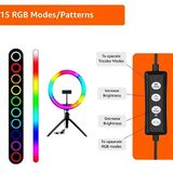 12 inch RGB LED Ring Light with 16 Colour Modes Adjustable Dimmable Lighting - RGB