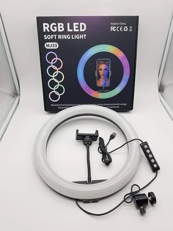 18 Inch RGB LED Ring Light With 16 Colour Modes Adjustable Dimmable Lighting