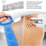 Silicone Bath Body scrubber Double side body wash bath scrubber Belt Massager  (Multicolor) - Multi