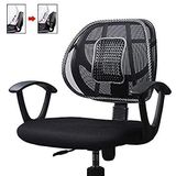 Universal Back Rest With Mesh Spport, Posture Support And Lumber Support - Black