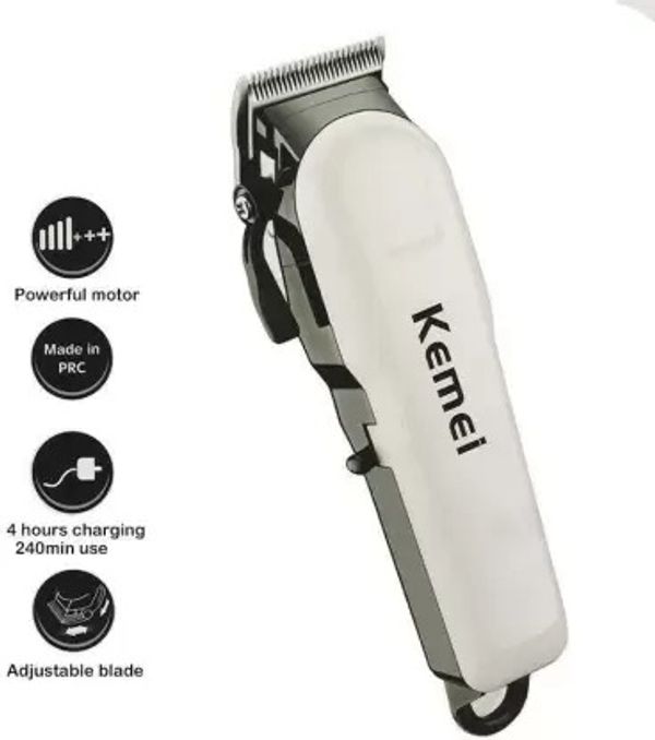 Kemei Professional Hair Trimmer 240 min Runtime 4 Length Settings  - White