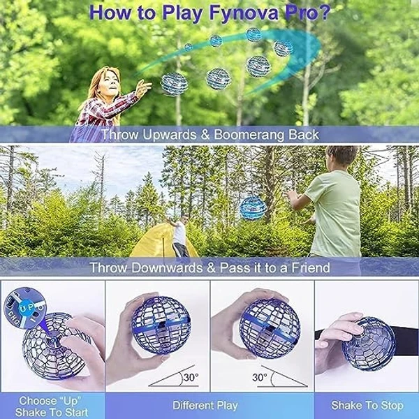 UFO Ball,New Upgraded Flying Ball Toy,RGB Lights and 360°Rotating Magic - RGB