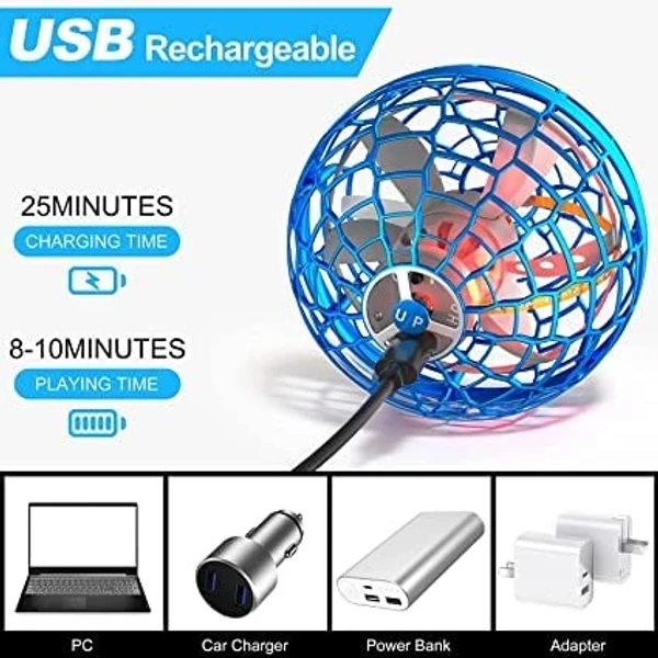 UFO Ball,New Upgraded Flying Ball Toy,RGB Lights and 360°Rotating Magic - RGB