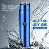Pocket Size Mini Portable Electric Shaver for Men and Women, Travelling Washable USB Beard Shaver and Trimmer for face under Arms Painless Shaving Trimmer No-Noise - Dark Blue