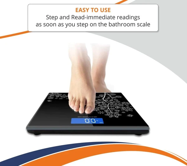 Digital Weight Machine for Home (180KG) - Print Design May Vary  - Black