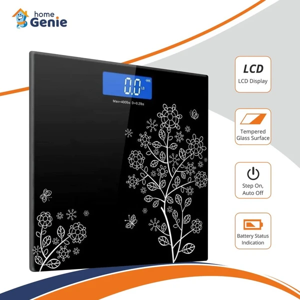 Digital Weight Machine for Home (180KG) - Print Design May Vary  - Black