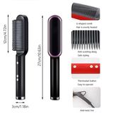 Hair Straightener Comb for Women & Men, Hair Styler, Curler, Straightener Machine Brush/PTC Heating Electric Straightener Brush With 5 Temperature Control - Assorted