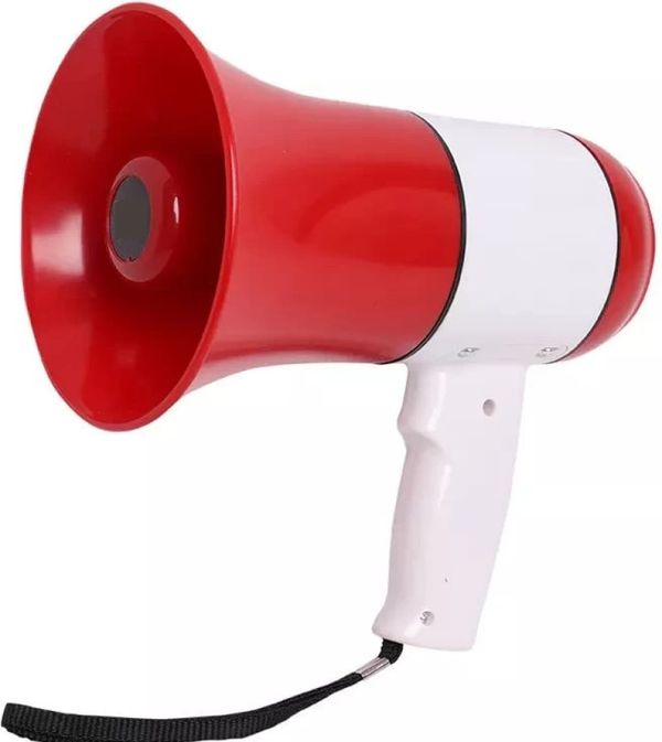 75 Watts Handheld Dynamic Megaphone Outdoor, Indoor PA System Talk/Record/Play/Music/Siren - Red