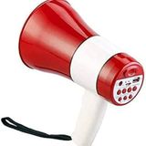 75 Watts Handheld Dynamic Megaphone Outdoor, Indoor PA System Talk/Record/Play/Music/Siren - Red