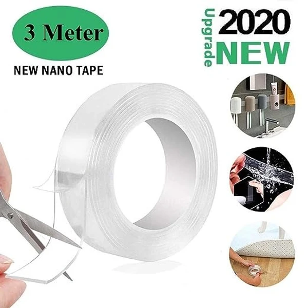 UISP Double Sided Nano Adhesive Tape,Washable Traceless Nano Gel Tape,Stick to Glass, Metal, Kitchen Cellphone,Pads or Tile Nano Tape(3M x 30mm x 2mm)-TS-Grip-Tape-001 - Mirror