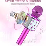 UISP Wireless Bluetooth Karaoke Mike for Singing, Teaching, Birthday Gift, Kids, Kitty Party Speaker Mic Microphone (Pink White) - Pink