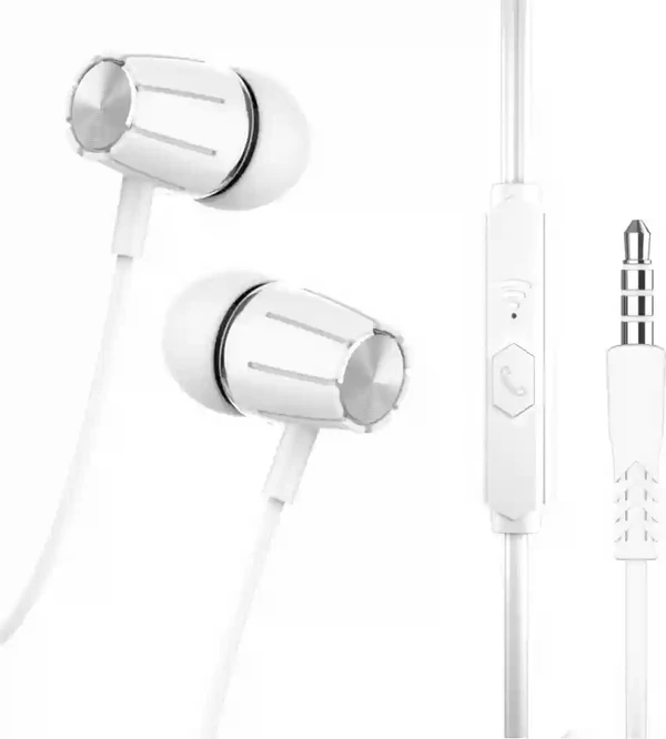 U&i Superb Bass Low Price Earphones - Snake Series Wired Headset  - White