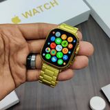 Watch 8 Ultra limited edition - with wireless charging, 60FPS display & 2 strapes (Apple Logo) - Gold