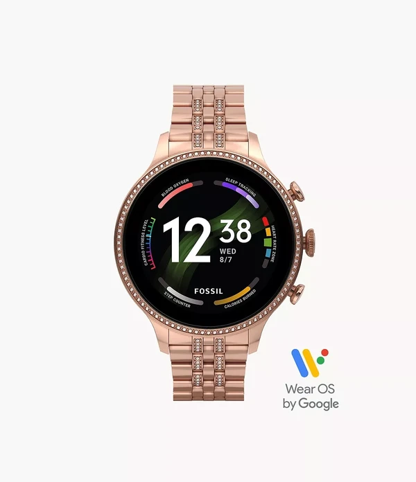 Fossil Gen 6 Smartwatch With Logo - Rose Gold