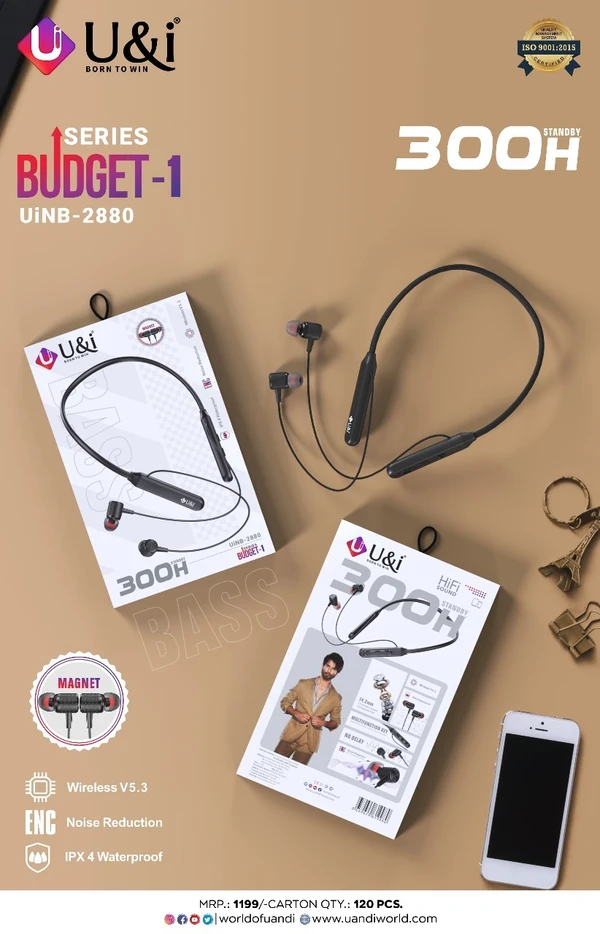 U&I Budget-1 Neckband - Black