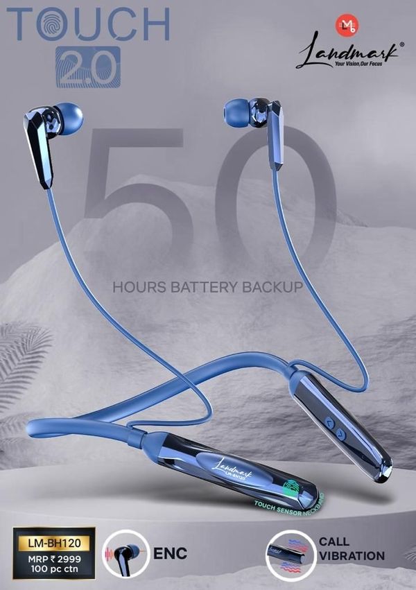 Landmark BH-120 Neckband With 50 Hrs Backup - Assorted, 6 Months