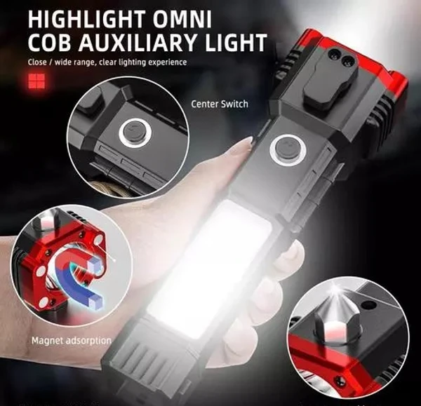 8 in 1 Multifunctional Torch/Flashlight - Black