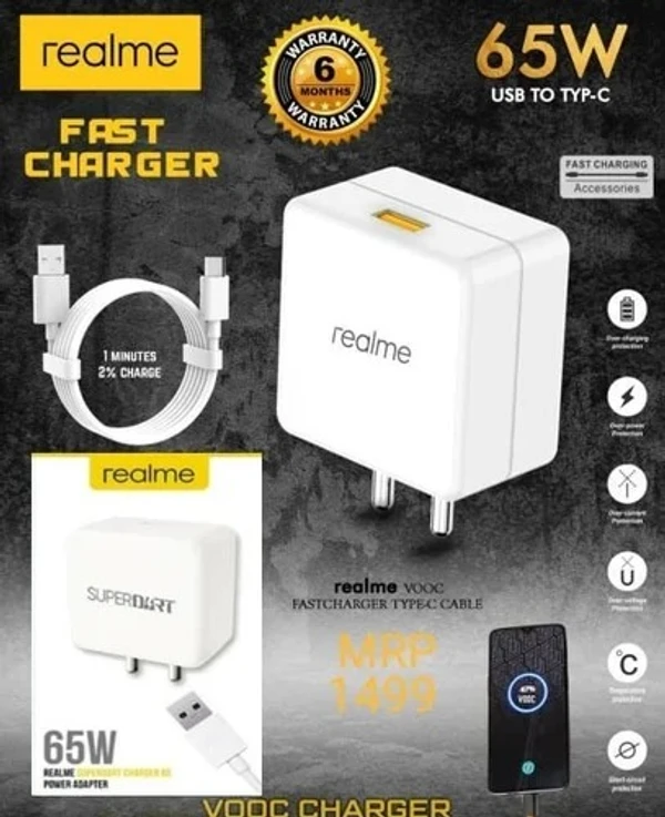 Realme Original 85W Dart Charger - White