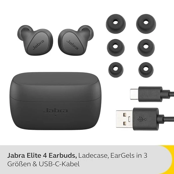 Jabra Elite 4 Wireless Earbuds,Active Noise Cancelling,Comfortable Bluetooth Earphones with Spotify Tap Playback,Google Fast Pair,Microsoft Swift Pair&Dual Pairing - Blue