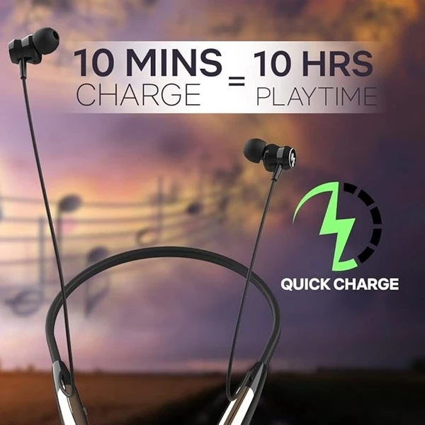 LANDMARK LM BH153 Wireless Bluetooth Neckband with 10Mins Charge = 10Hrs Playtime, Bass Sound, Additional Battery, Magnetic On/Off & Call Vibration, Voice Assistant Earphones with Mic - Mix