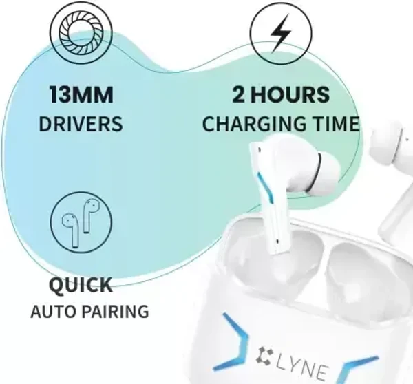 LYNE CoolPods 4 24Hours Battery Backup True Wireless Earbuds with 13mm Drivers Bluetooth Headset  - Assorted, 6 Month, 6 Month