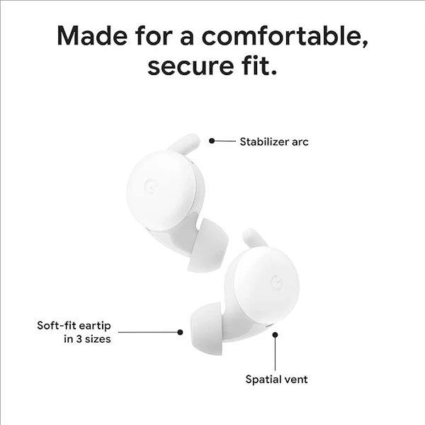 Google Pixel Buds A-Series with Google Assistant Bluetooth Headset  (Clearly White, True Wireless) - White, 1 Year