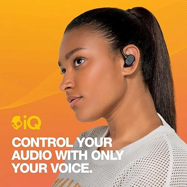 Skullcandy Push Active Wireless Earbuds, 43 Hr Battery, Skull-iQ, Alexa Enabled, Microphone Bluetooth Headset - Black