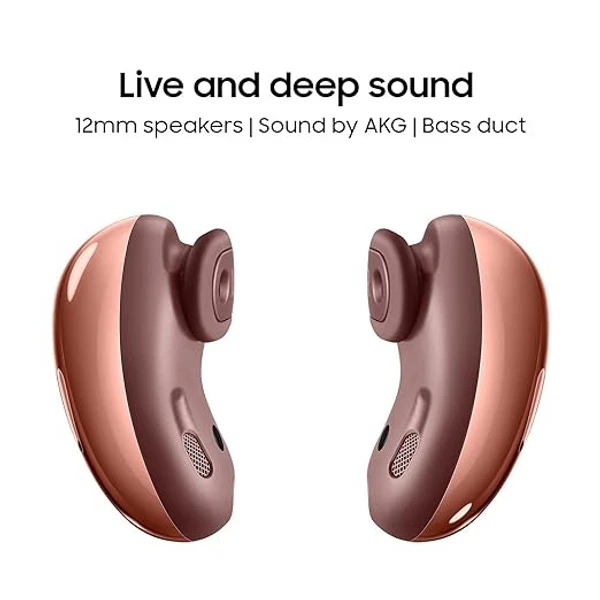 Samsung Galaxy Buds Live Bluetooth Truly Wireless in Ear Earbuds with Mic, Upto 21 Hours Playtime - Mystic Bronze, 1 Year