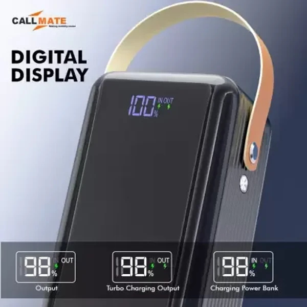 Callmate 60000 mAh 23 W Power Bank  (Black, Lithium Polymer, Quick Charge 3.0, Power Delivery 3.0, Fast Charging for Mobile) - Black