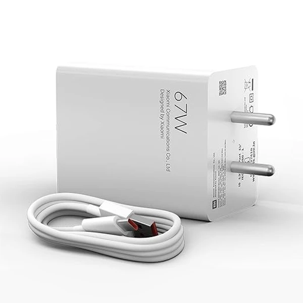 Mi/POCO 67W Original Sonic Charge Combo |Mi/Xiaomi/Redmi Charger|Superfast 6A Type C Included| Laptops, Tablets & Mobile Charger|(Adapter + USB to Type C Cable) - White