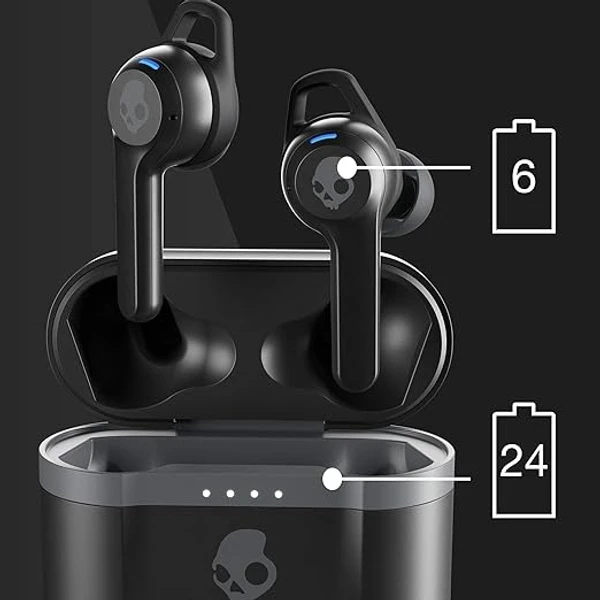 Skullcandy Indy Evo Truly Wireless Bluetooth in Ear Earbuds with Mic - Black, 1 Year