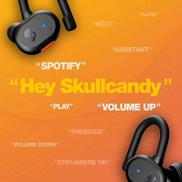 Skullcandy Push Active Wireless Earbuds, 43 Hr Battery, Skull-iQ, Alexa Enabled, Microphone Bluetooth Headset - Black