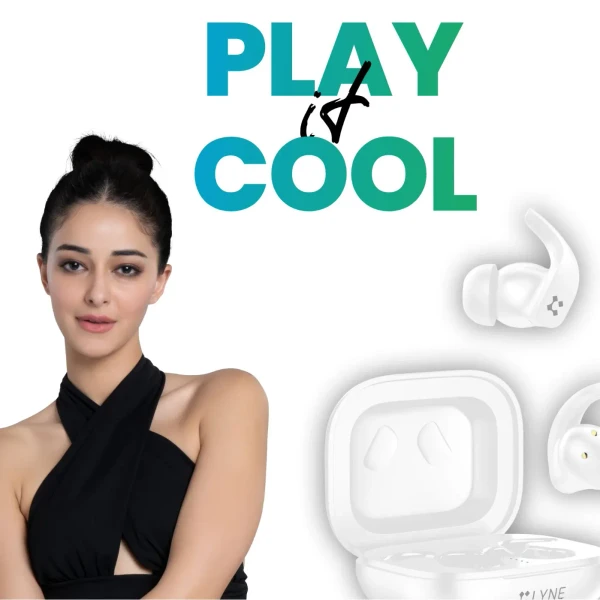 LYNE by U&i CoolPods 14 30Hrs Backup True Wireless Earbuds, Touch Control, Free Silicon Case Bluetooth Headset - Black, 6 Month