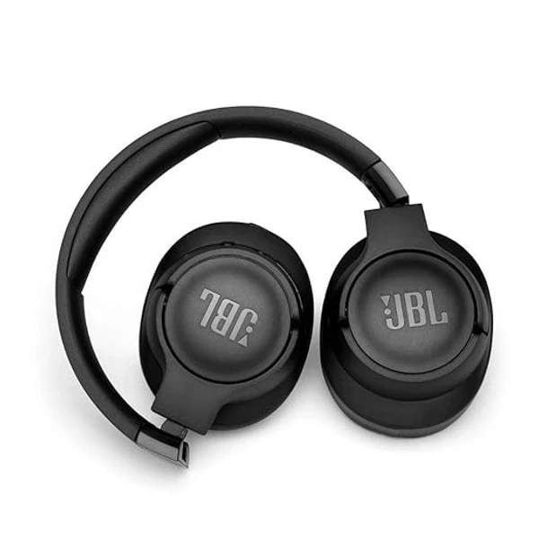 JBL Tune 710BT by Harman, 50 Hours Playtime with Quick Charging Wireless Over Ear Headphones with Mic, Dual Pairing, AUX & Voice Assistant Support for Mobile Phones - Black