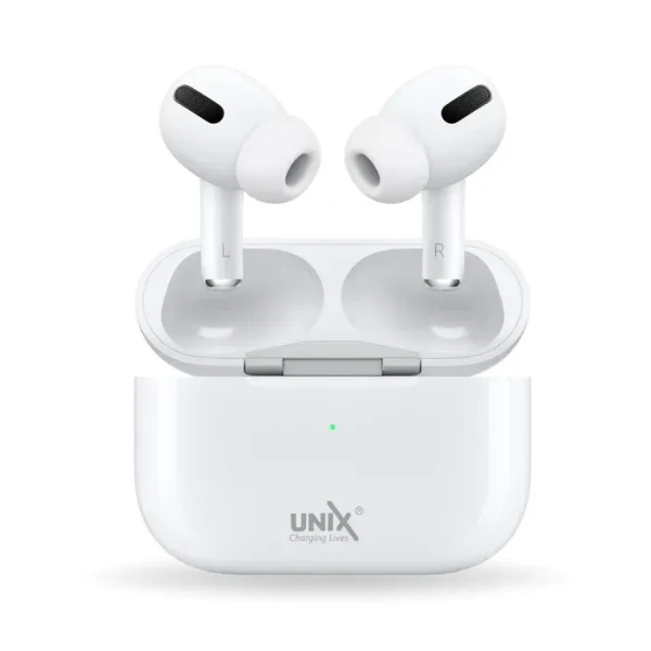 Unix UX-666 In-Ear True Wireless Buds With Free Silicone Case - White, 3 Month