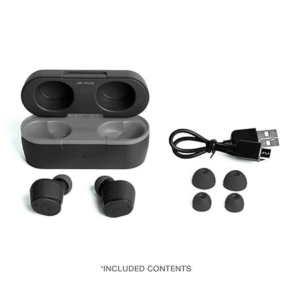 Skullcandy Jib (TWS) Bluetooth Truly Wireless in Ear Earbuds with 22 Hours Total Battery, IPX4 Sweat and Water Resistant, with mic, Noise-Isolating Fit, Call, Track and Volume Control - Black, 1 Year