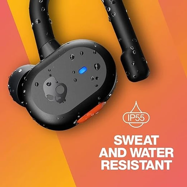 Skullcandy Push Active Wireless Earbuds, 43 Hr Battery, Skull-iQ, Alexa Enabled, Microphone Bluetooth Headset - Orange, 1 Year