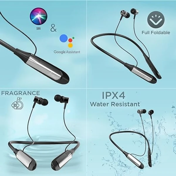 LANDMARK BH118 Play 3.0 in-Ear Bluetooth Neckband with Mic, 50Hrs Playtime, ASAP Charge, ENC Mic, 3 Voice Changer, BT v5.0, Smart Magnetic Buds, IPX4, Dual Pairing - Assorted, 6 Month