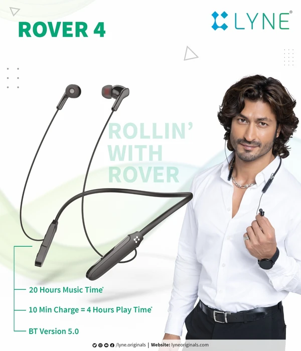 Lyne Rover 4 Wireless Neckband (20Hrs Playtime)