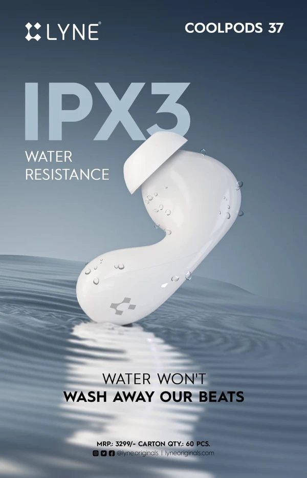 Lyne Coopods 37 With 35Hrs Backup & IPX3 water resistance - Multi