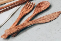 ♻️ URG2BGRN ♻️ JUMBO COCONUT BOWLS & CUTLERY - JUMBO, NATURAL