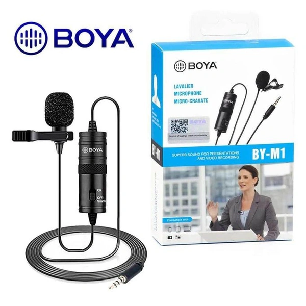Boya BOYA BY-M1 is an Omni directional lavalier microphone, designed for Smartphones, DSLR, Camcorders - black, 20feet