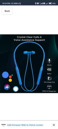 Ptron pTron Tangent Evo with 14Hrs Playback, Bluetooth 5.0 Wireless Headphones with Deep Bass, IPX4 Water Resistance, Ergonomic & Snug-fit, Voice Assistance, Magnetic Earbuds & Built-in HD Mic (Blue) - black