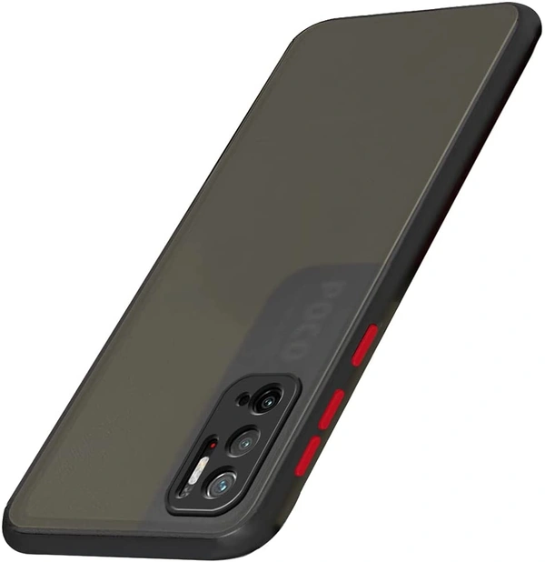 Poco M3 PRO 5G Back Case Cover | Smoked Matte Back | 360 Degree Protection | Protective Hard Back Case Cover for Poco M3 PRO 5G (Black Bumper) - blue and black
