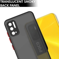 Poco M3 PRO 5G Back Case Cover | Smoked Matte Back | 360 Degree Protection | Protective Hard Back Case Cover for Poco M3 PRO 5G (Black Bumper) - blue and black