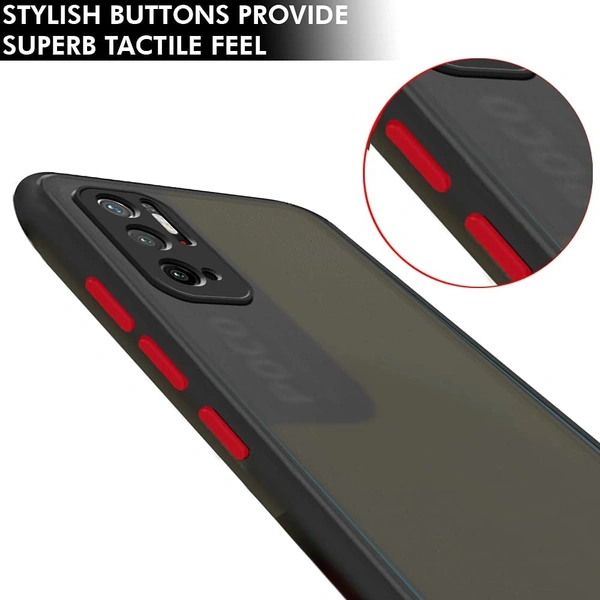Poco M3 PRO 5G Back Case Cover | Smoked Matte Back | 360 Degree Protection | Protective Hard Back Case Cover for Poco M3 PRO 5G (Black Bumper) - blue and black