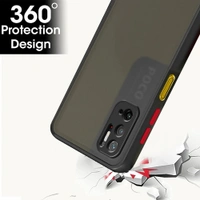 Poco M3 PRO 5G Back Case Cover | Smoked Matte Back | 360 Degree Protection | Protective Hard Back Case Cover for Poco M3 PRO 5G (Black Bumper) - blue and black