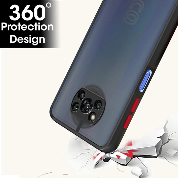 Poco X3 Pro/Poco X3 (Hybrid TPU & PC | Smoked Back | Black Bumper)
