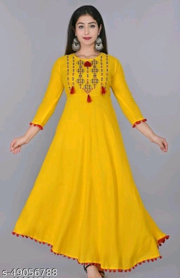 Trendy Kurta For Women  - Yellow, XXl