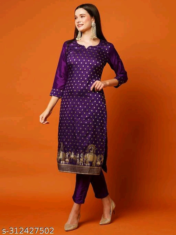 Women Kurta Sets - Purple, XXL